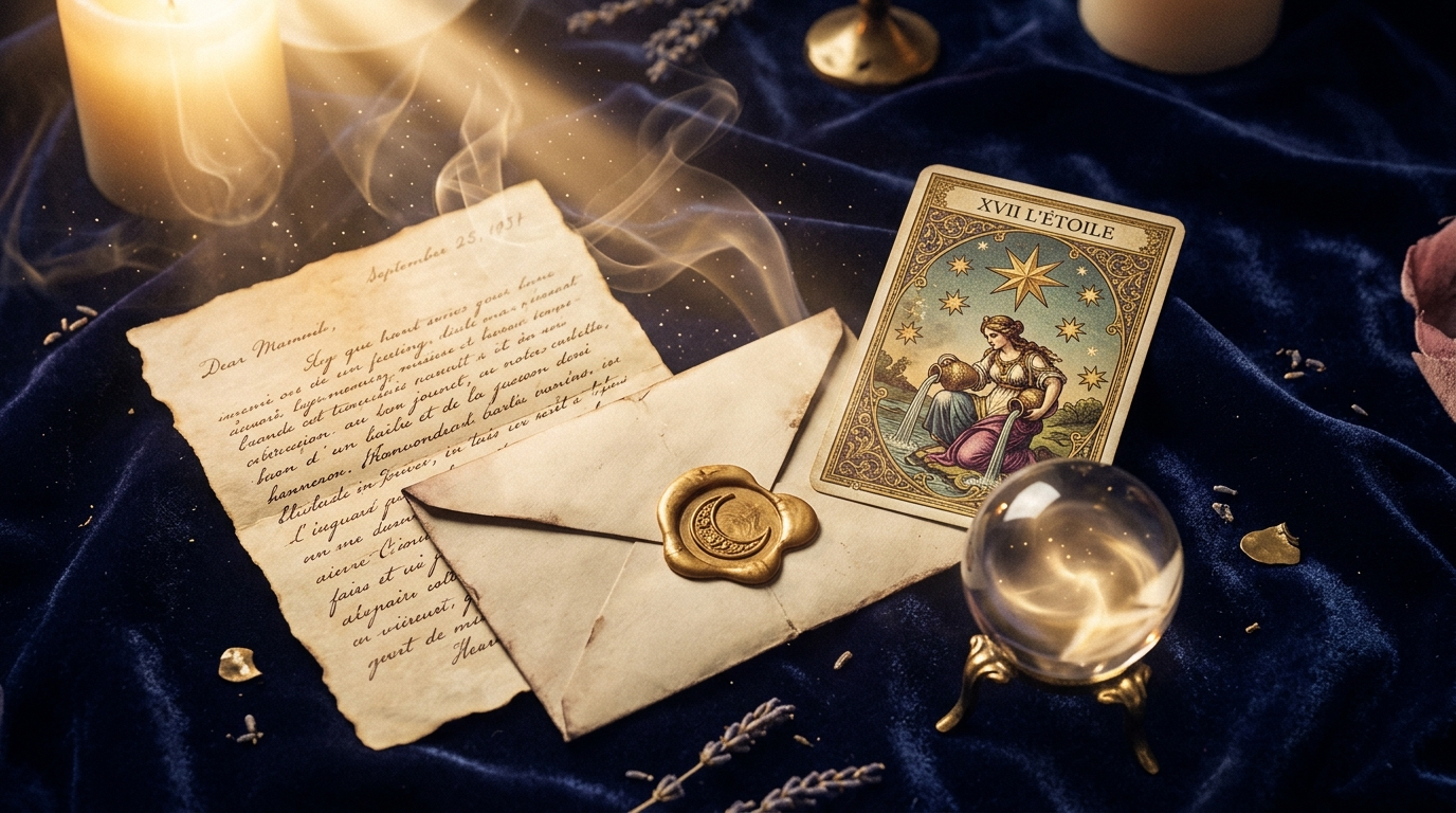 Cartes et boule de cristal de Marina pour une voyance à distance par mail